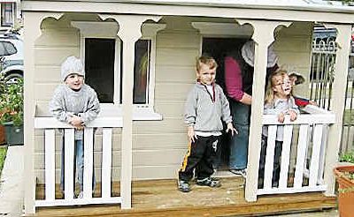 (From left) Will Roche, Joel Talbot, teacher Susie Welsh, Imogen Leslie and Samuel Scheiwe inspect their new playground. (From left) Will Roche, Joel Talbot, teacher Susie Welsh, Imogen Leslie and Samuel Scheiwe inspect their new playground.